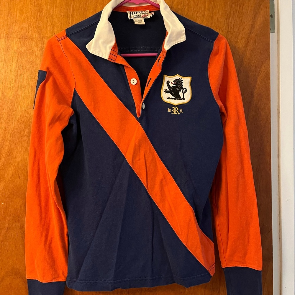 Ralph Lauren Blue and Orange Crest Polo